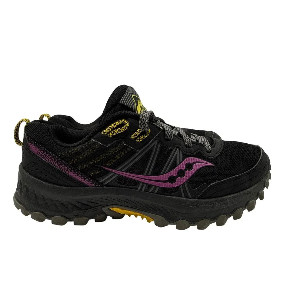 Saucony Excursion TR14 Trail Running Shoes Women 7.5 Black Pink Excellent Rugged